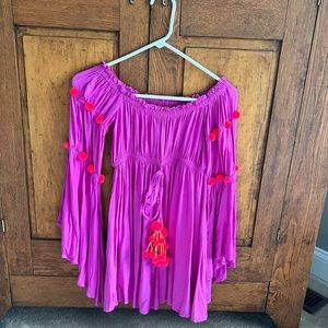 Sundress pompom coverup dress